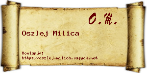 Oszlej Milica névjegykártya